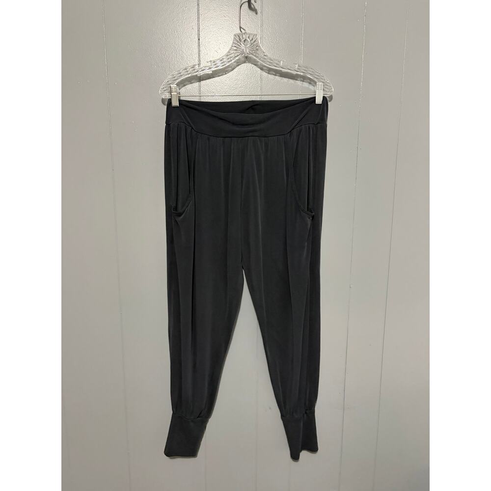 Zyia Washed-out Black Joggers in a Bottle Modal Blend Loungewear Yoga Pants L